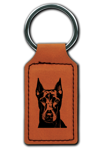 Doberman Leatherette Key Chain