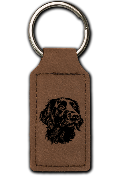 Flat Coated Retriever Leatherette Key Chain