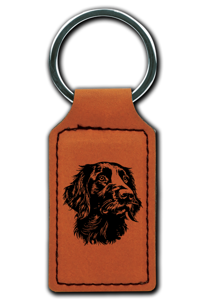Flat Coated Retriever Leatherette Key Chain