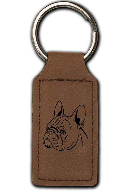 French Bulldog Leatherette Key Chain