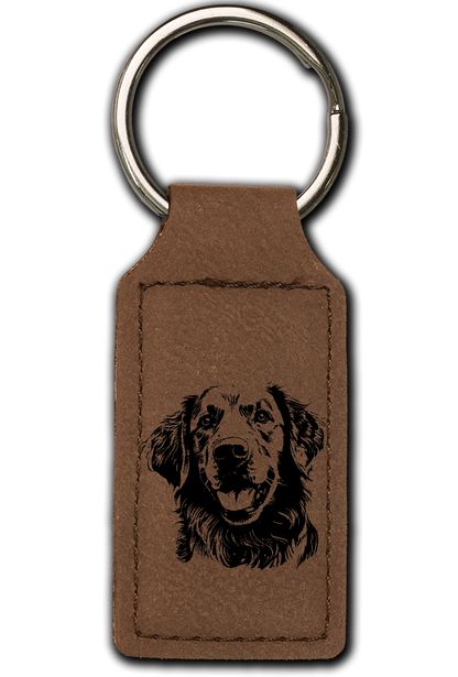Golden Retriever Leatherette Key Chain