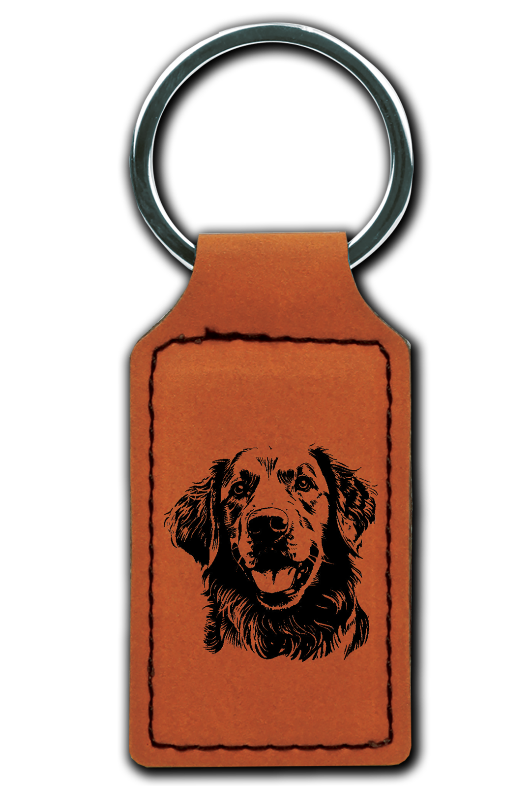 Golden Retriever Leatherette Key Chain