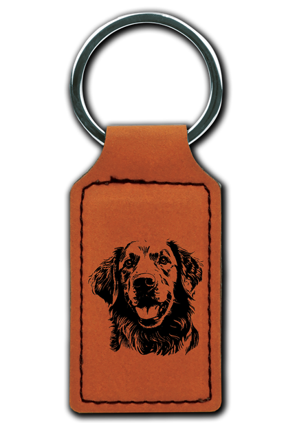 Golden Retriever Leatherette Key Chain