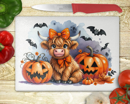 Highland Cow Halloween Cutting Board