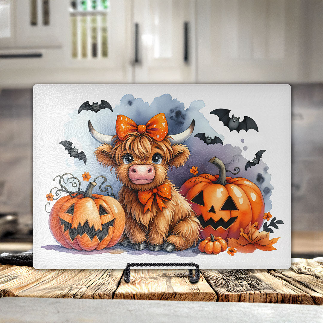 Highland Cow Halloween Cutting Board