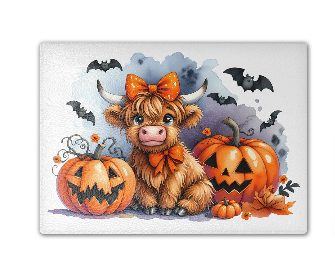 Highland Cow Halloween Cutting Board