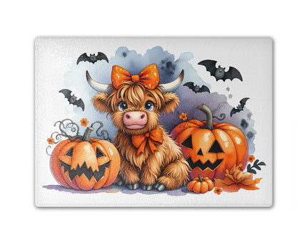 Highland Cow Halloween Cutting Board