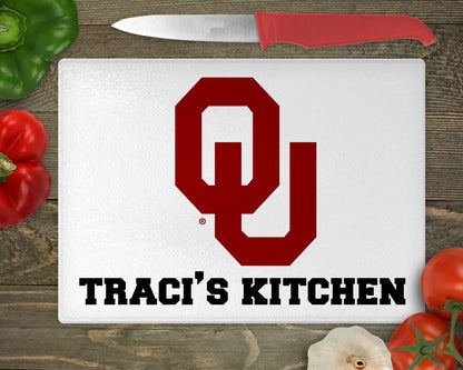 University of Oklahoma Sooner Glass Cutting Board