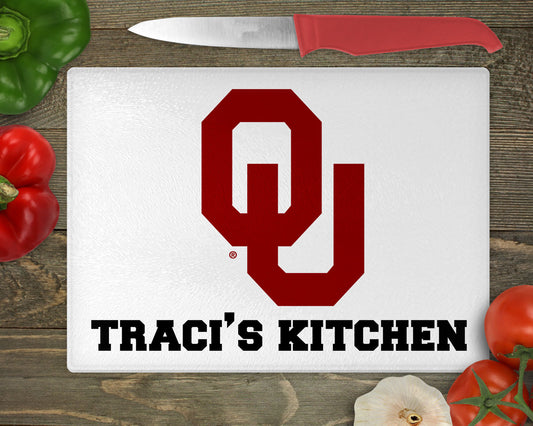 University of Oklahoma Sooner Glass Cutting Board