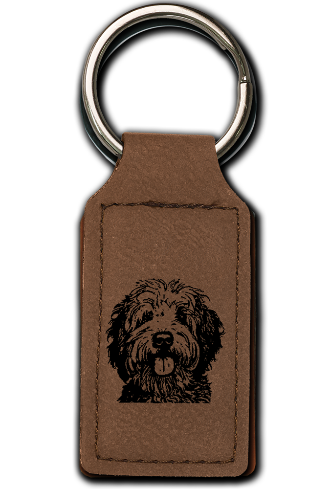 Old English Sheepdog Leatherette Key Chain