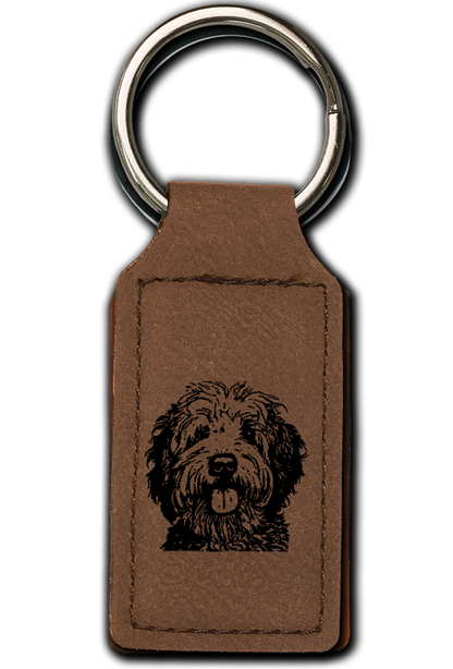 Old English Sheepdog Leatherette Key Chain