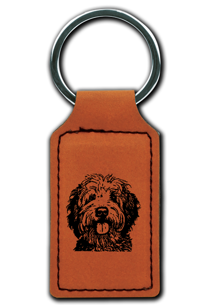 Old English Sheepdog Leatherette Key Chain