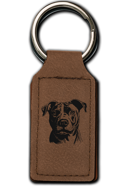 Pitbull Leatherette Key Chain