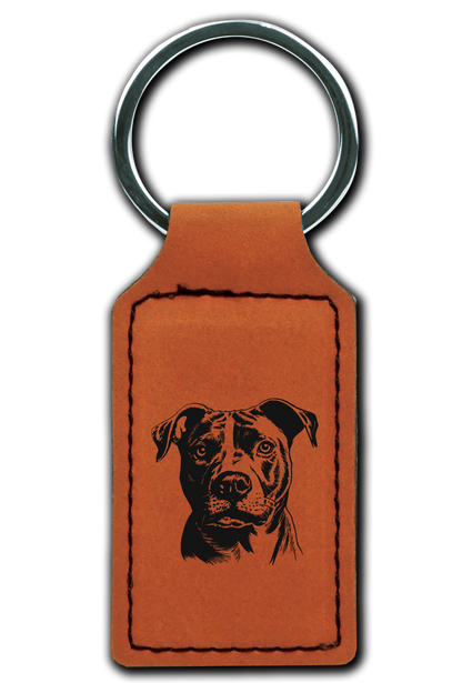 Pitbull Leatherette Key Chain