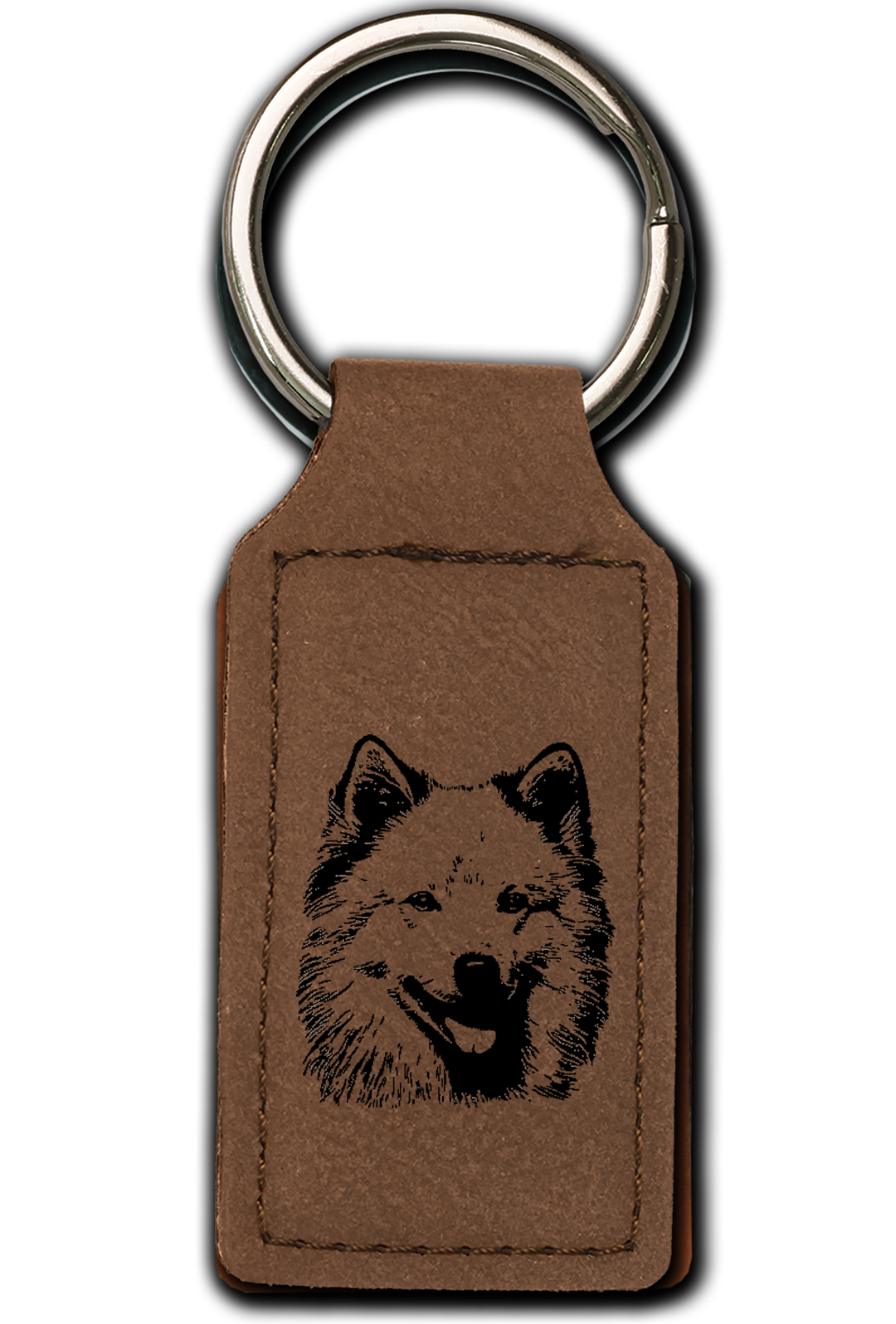 Samoyed Leatherette Key Chain