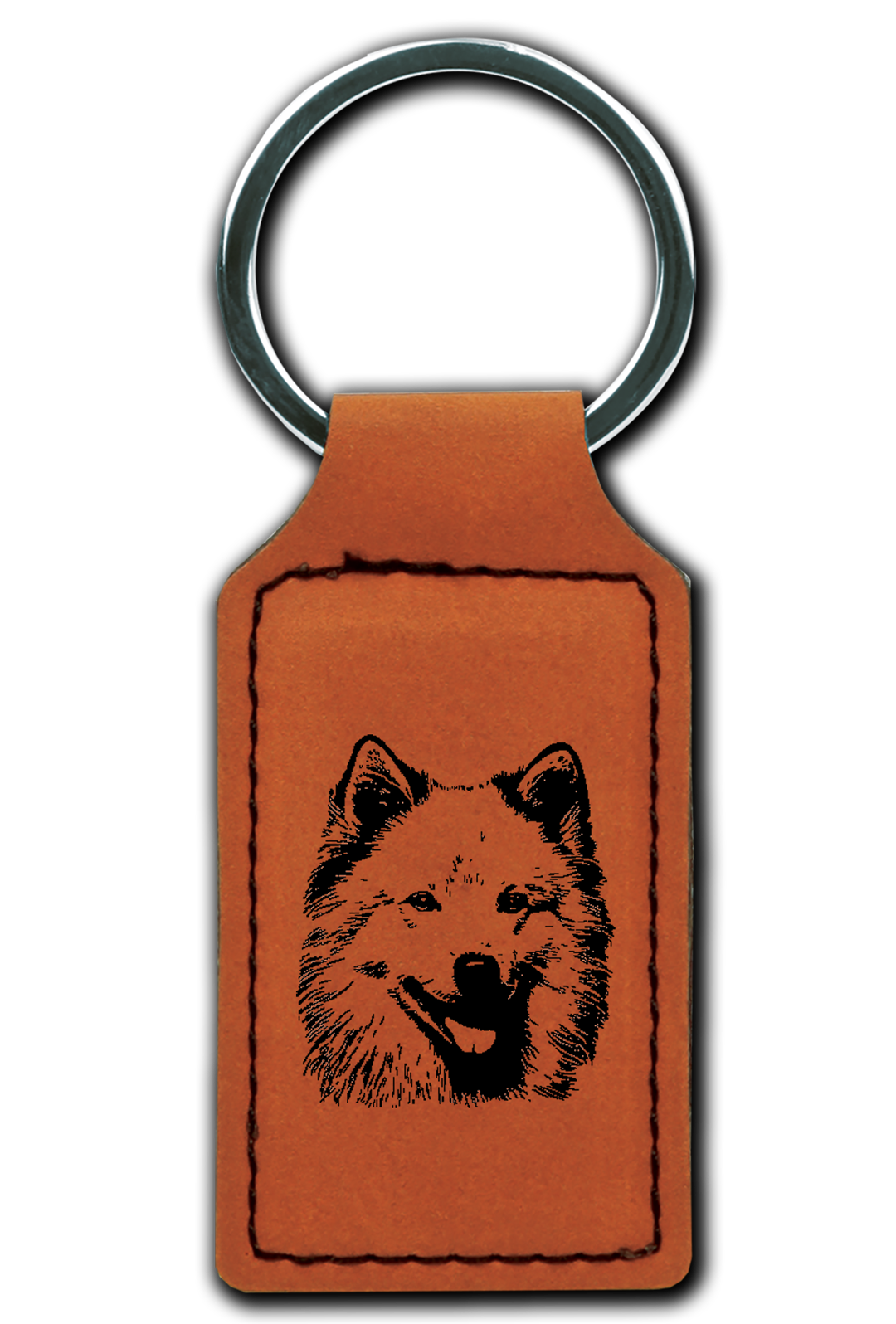 Samoyed Leatherette Key Chain