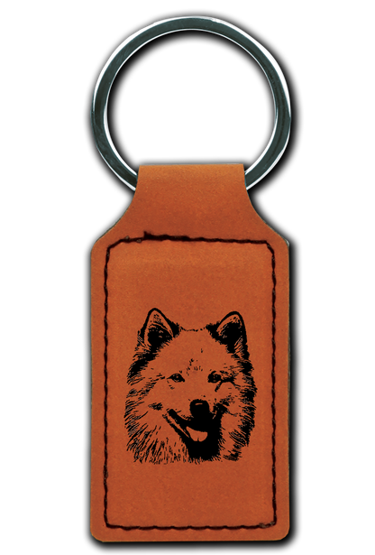 Samoyed Leatherette Key Chain