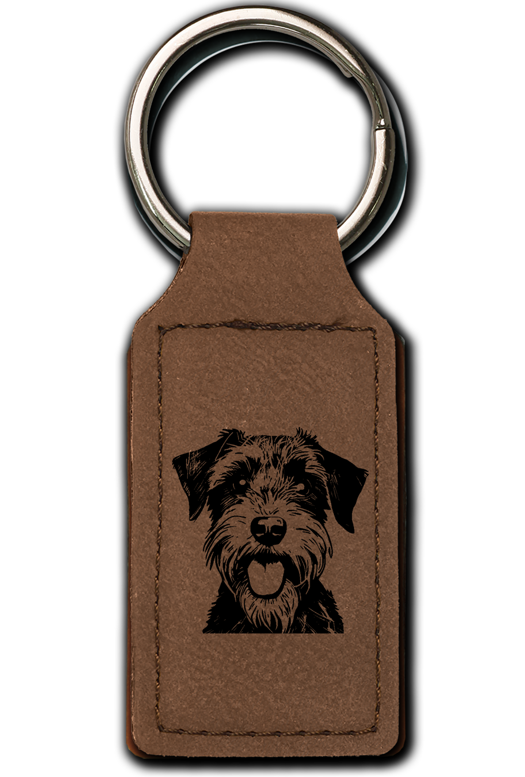 Schnauzer Leatherette Key Chain