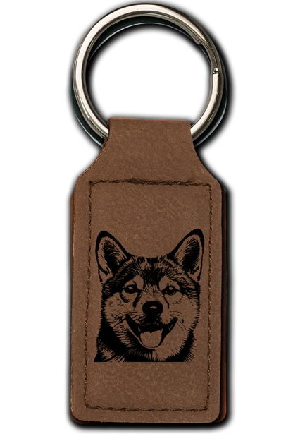 Shiba Inu Leatherette Key Chain