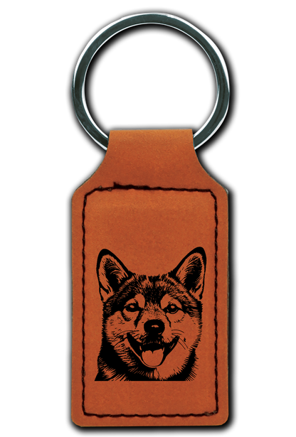 Shiba Inu Leatherette Key Chain