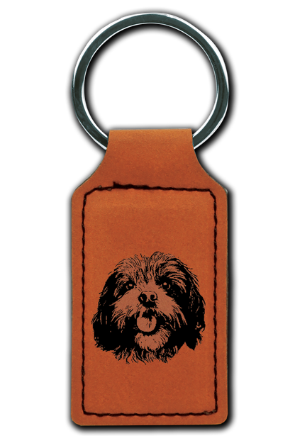 Shih Tzu Leatherette Key Chain