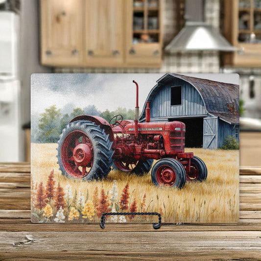 Vintage Red Tractor Cutting Board