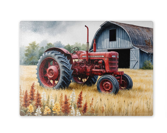 Vintage Red Tractor Cutting Board