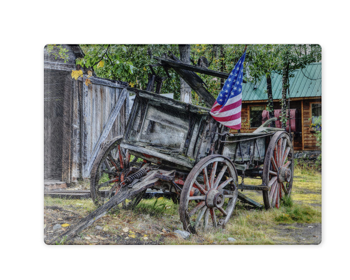 Vintage Wagon  Cutting Board
