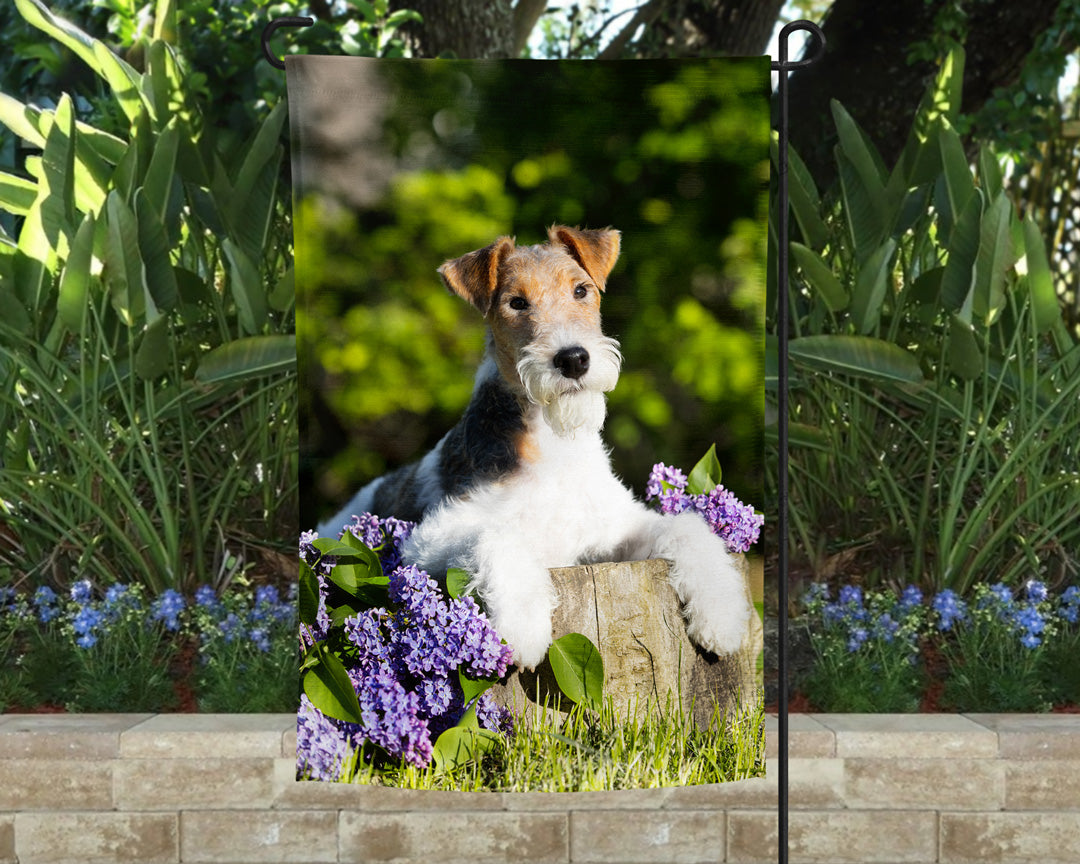 Wire Fox Terrier Garden Flag