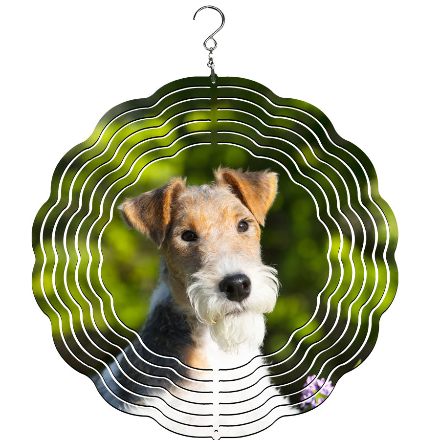 Wire Fox Terrier Wind Spinner