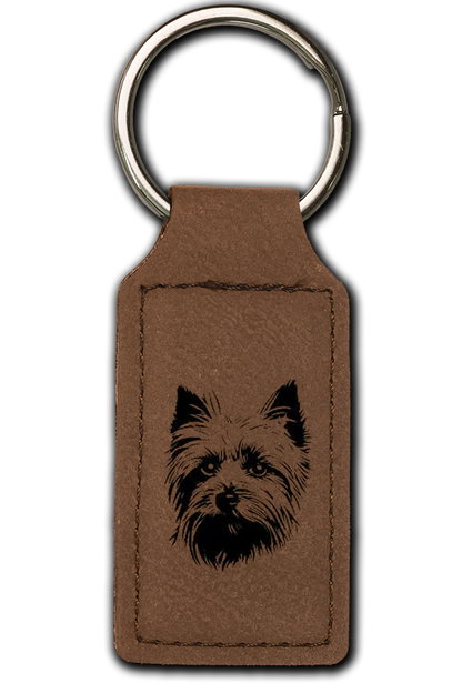 Yorkie Leatherette Key Chain