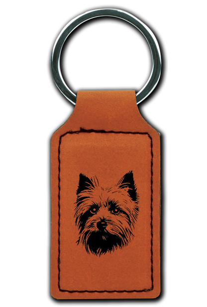 Yorkie Leatherette Key Chain