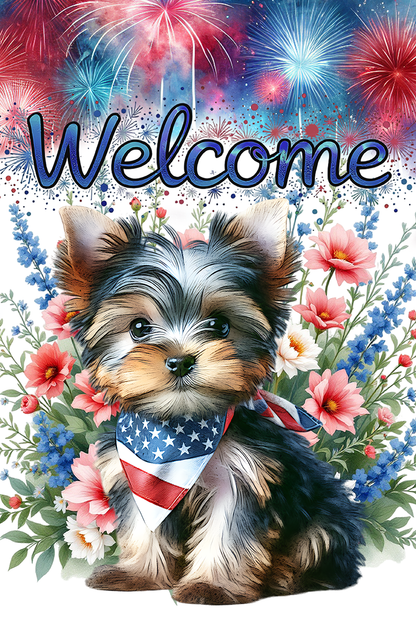 Yorkie Garden Flag