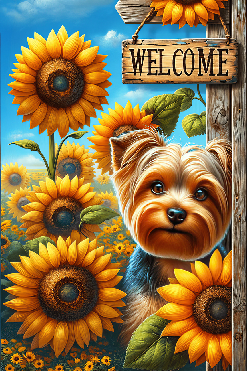 Yorkie Garden Flag