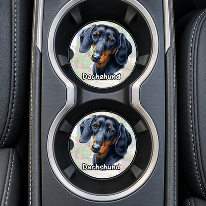 Dachshund Car Coasters – Red