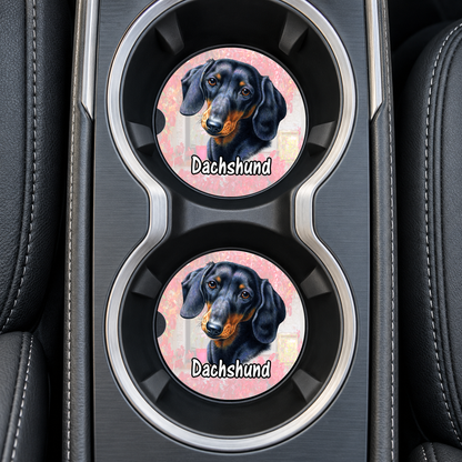 Dachshund Car Coasters – Red