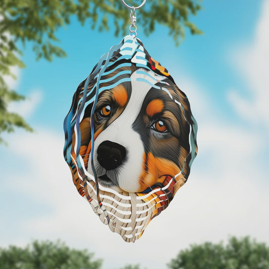 Australian Shepherd Stain Glass Wind Spinner